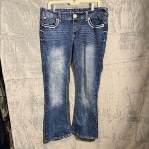 Ariya Jeans‎ women’s size 15 / 16 Classic Blue Denim Jeans contrast stitching